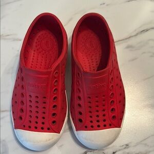Native Red and White Water Shoes with Perforated Design